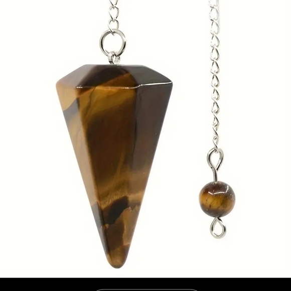 Silver and Brown Pendulum Necklace 4 Necklace Or Pendulum - Picture 4 of 5